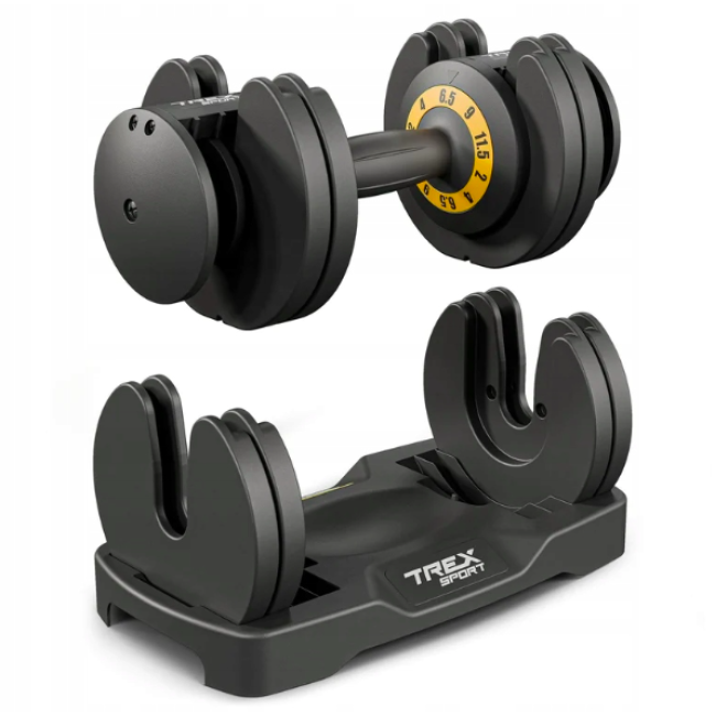 Гантель розбірна регульована Trex Sport 2-11,5кг чорний