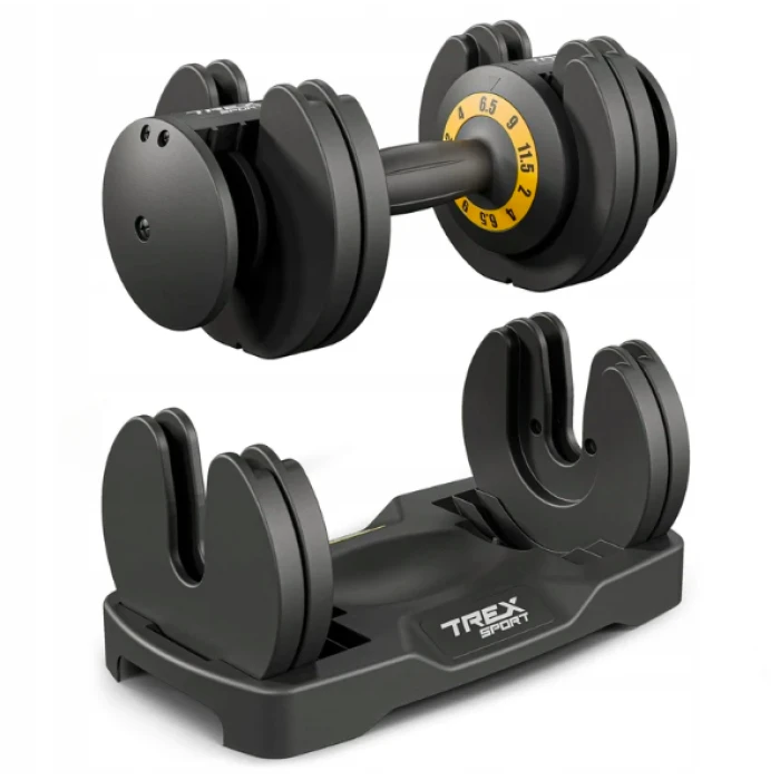Гантель розбірна регульована Trex Sport 2-11,5кг чорний