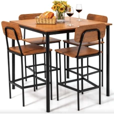 Комплект меблів Costway Karen барний стіл з стільцями