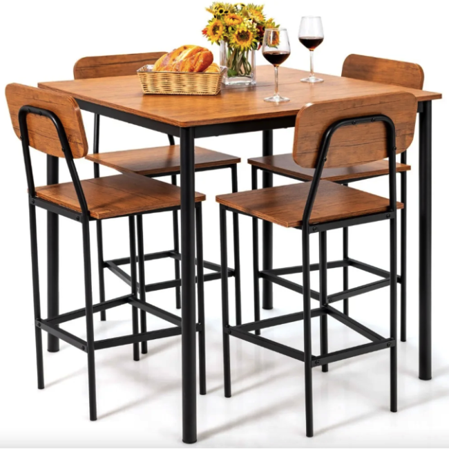 Комплект мебели Costway Karen барный стол со стульями