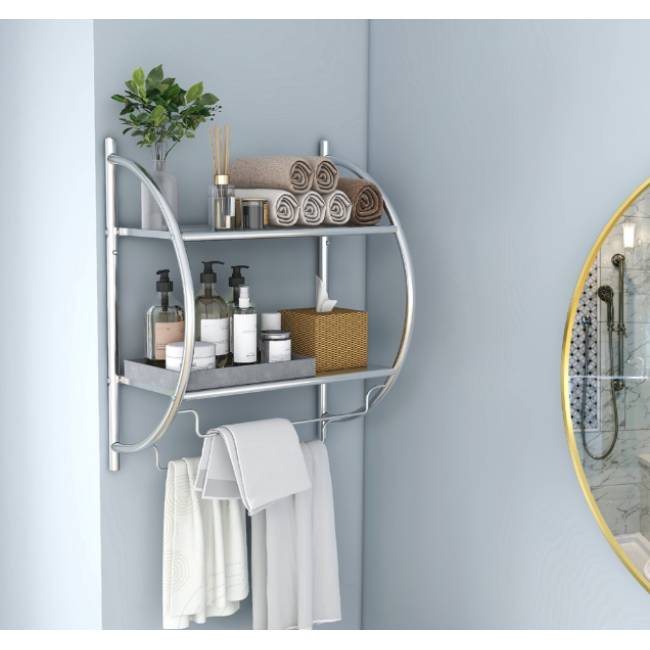 Настенная полка для ванной комнаты с держателем для полотенец