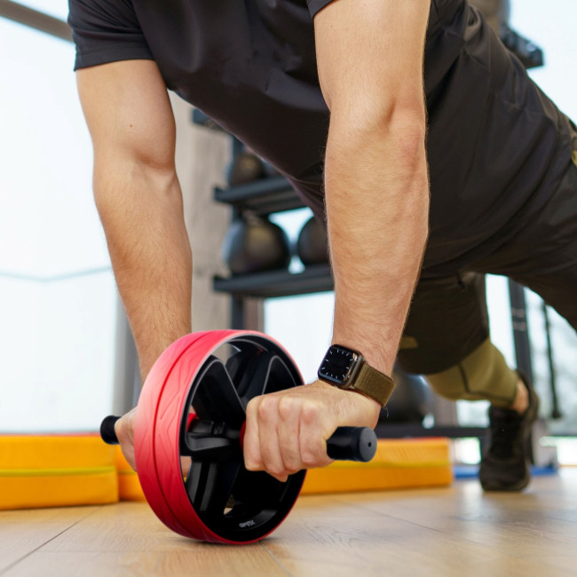 Ролик для пресу подвійний Gymtek червоний