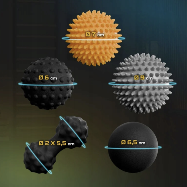 Набор массажных мячей Trex Sport TX-005MSC 5в1 для йоги и фитнеса EPP