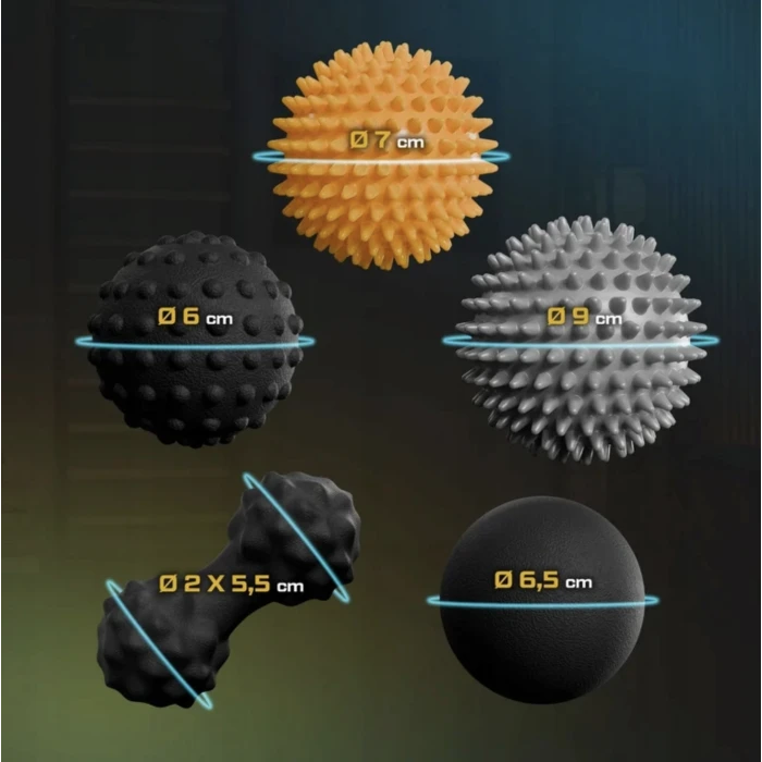 Набір масажних м'ячів Trex Sport TX-005MSC 5в1 для йоги та фітнесу EPP