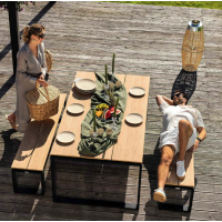 Набор садовой мебели Di Volio Trento стол + 2 скамейки бежевый