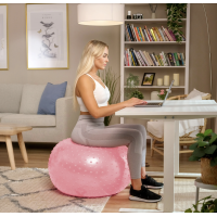 Фітбол масажний Hop-Sport 65см рожевий + насос