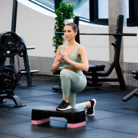 Степь-платформа Gymtek 3-х уровневая черно-розовая