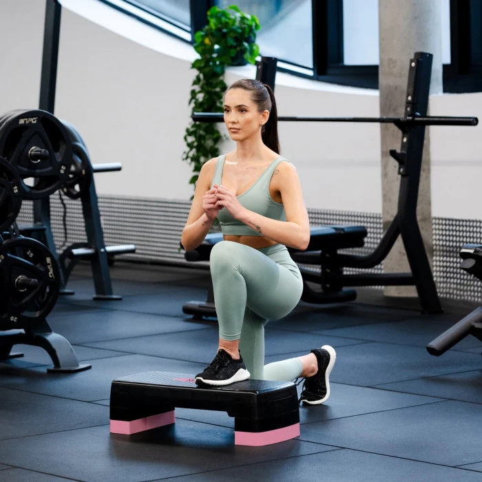 Степь-платформа Gymtek 3-х уровневая черно-розовая