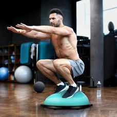 Балансувальна півсфера Gymtek Flex Core Half Ball 58см з еспандерами + насос блакитний