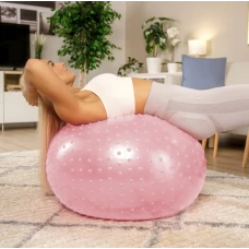 Фитбол массажный Hop-Sport 65см розовый + насос