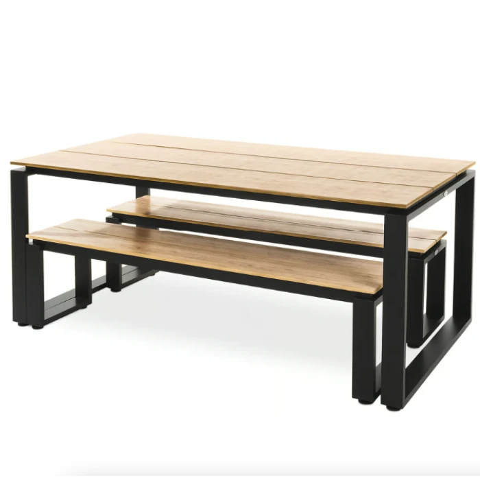 Набір садових меблів Di Volio Trento стіл + 2 лавки бежевий