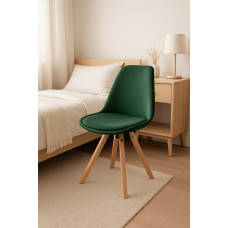 Стул Saida Jumi в скандинавском стиле с деревянными ножками зеленый