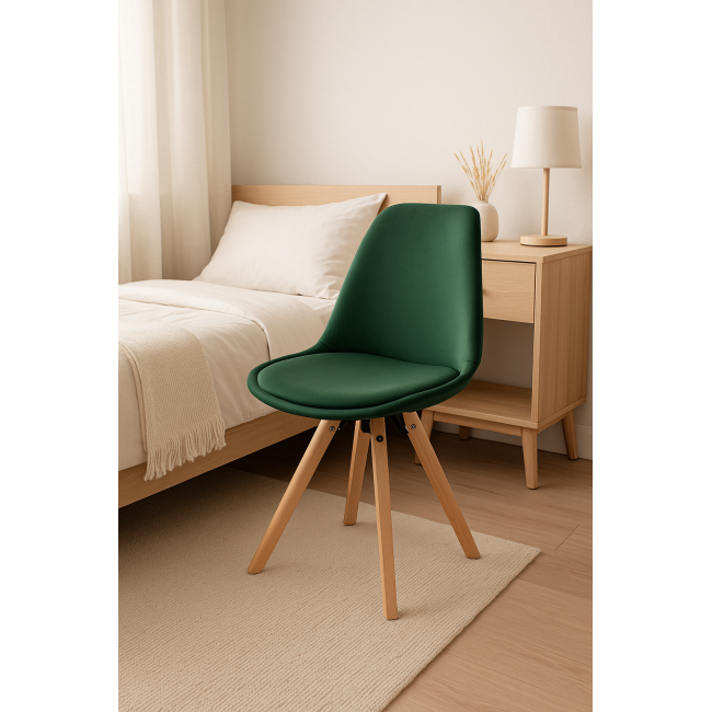 Стілець Saida Jumi у скандинавському стилі з дерев'яними ніжками зелений