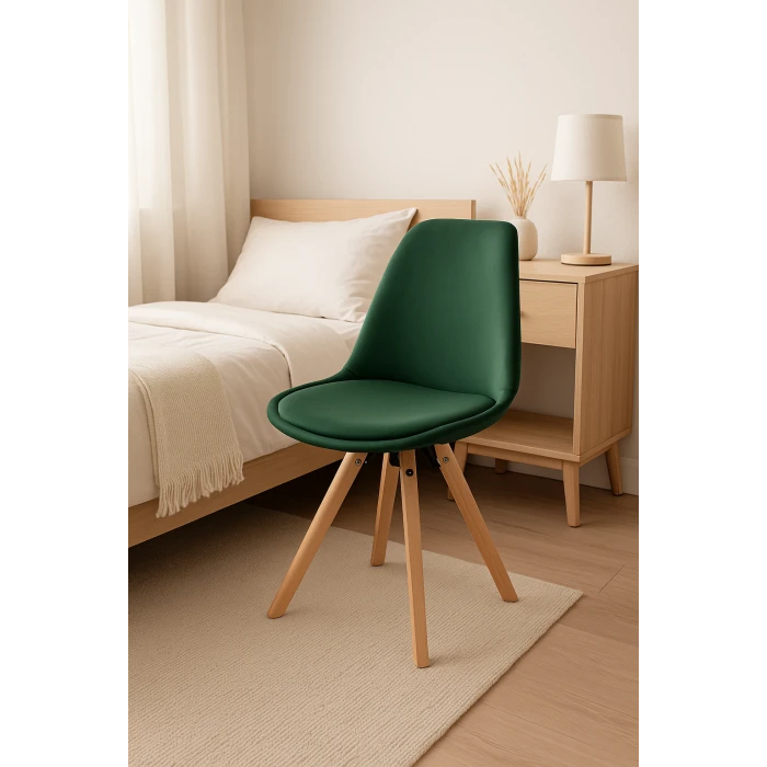 Стілець Saida Jumi у скандинавському стилі з дерев'яними ніжками зелений