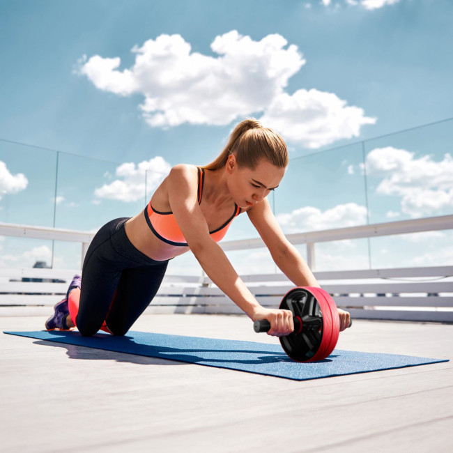 Ролик для пресу подвійний Gymtek червоний