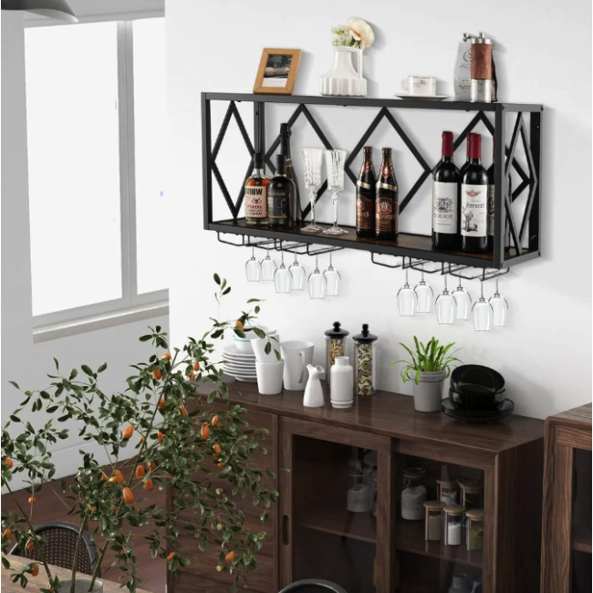 Настенная винная стойка Costway Asti в стиле Loft