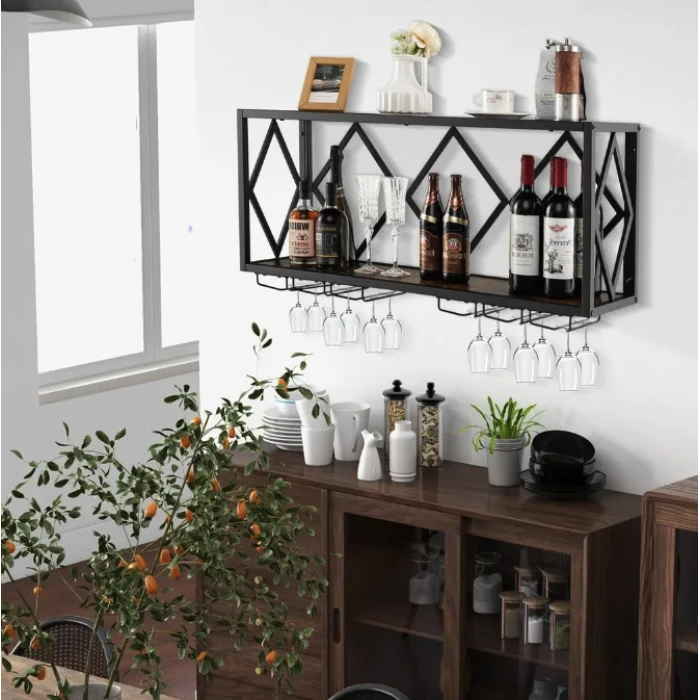 Настенная винная стойка Costway Asti в стиле Loft