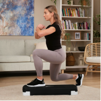 Степ платформа Hop-Sport HS-PP033AS черно-белая