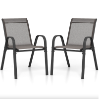 Комплект садовых стульев Costway Patio с подлокотниками серый