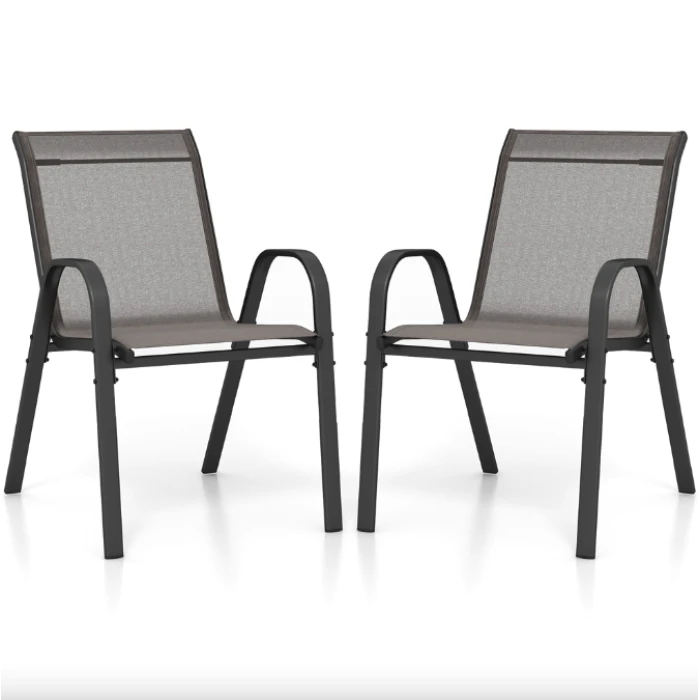 Комплект садовых стульев Costway Patio с подлокотниками серый