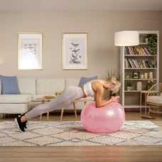 Фитбол массажный Hop-Sport 65см розовый + насос