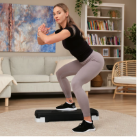 Степ платформа Hop-Sport HS-PP033AS черно-белая