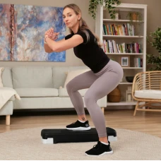 Степ платформа Hop-Sport HS-PP033AS черно-белая