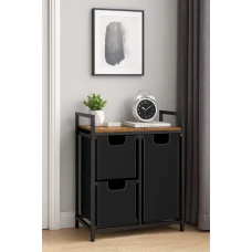 Корзина для белья Costway Nordi 58 л в стиле Loft черный