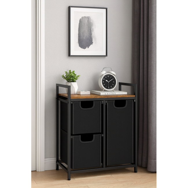 Корзина для белья Costway Nordi 58 л в стиле Loft черный