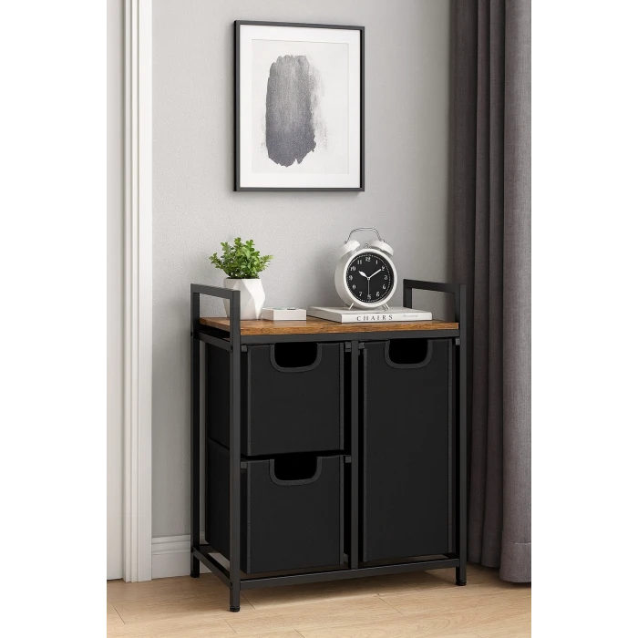 Корзина для белья Costway Nordi 58 л в стиле Loft черный