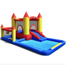Надувний водний центр Costway Happyland з гіркою 400см з вентилятором
