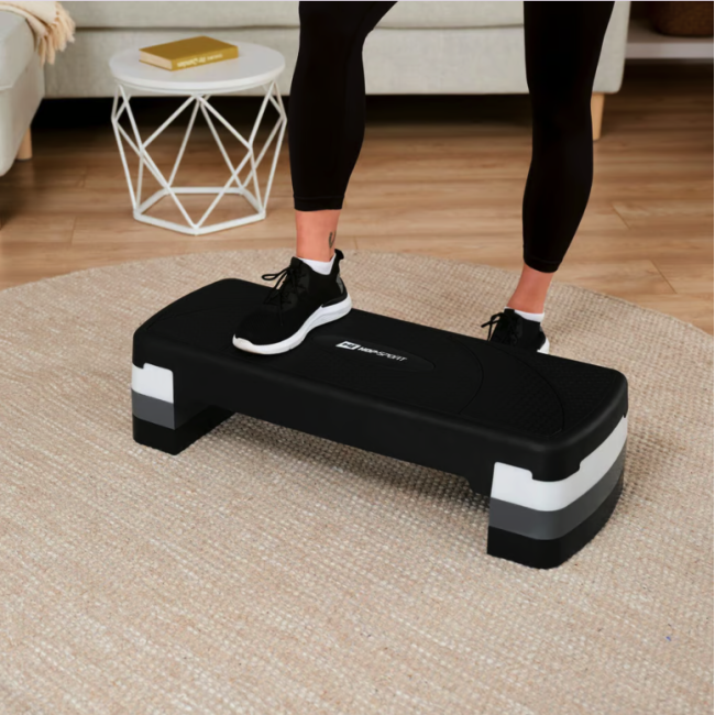 Степ платформа Hop-Sport HS-PP033AS черно-белая