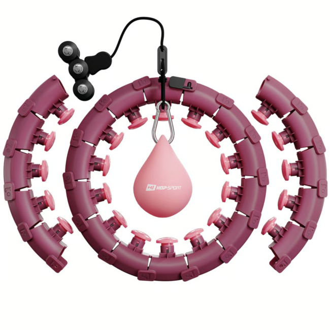 Хулахуп Hop-Sport HS-106HH массажный с утяжелителем розовый