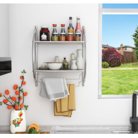 Настенная полка для ванной комнаты с держателем для полотенец