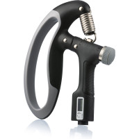 Еспандер регульований Gymtek 10-100кг з лічильником сіро-чорний