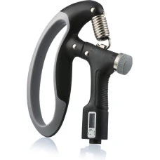 Еспандер регульований Gymtek 10-100кг з лічильником сіро-чорний