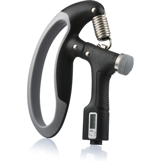 Еспандер регульований Gymtek 10-100кг з лічильником сіро-чорний