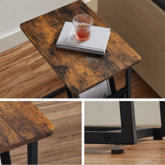 Журнальный столик Leobert Nastriy приставной с карманом в стиле Loft