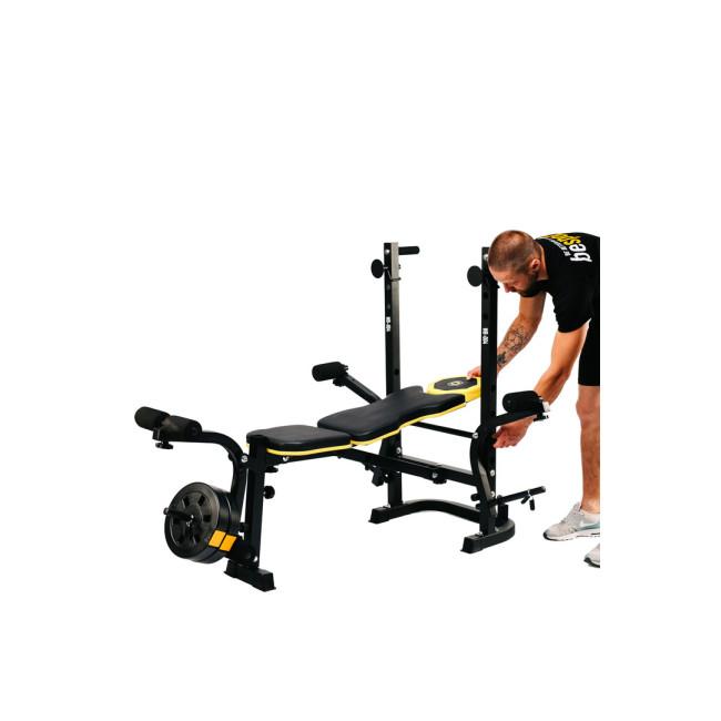 Лавка тренувальна Besport WB-004 для жиму зі стійкою під штангу та партою Скотта