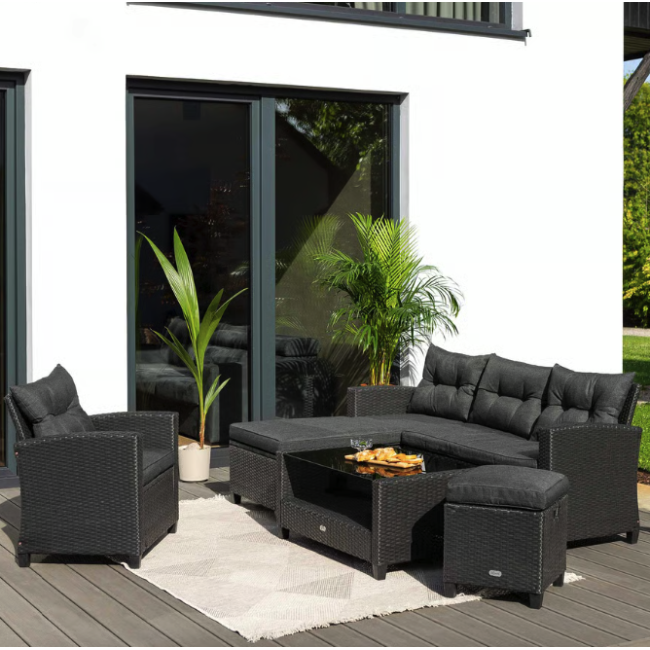 Комплект садових меблів Di Volio Dalmia сірий/графітовий