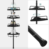 Кутова полиця Leobert Siri телескопічна для ванної кімнати