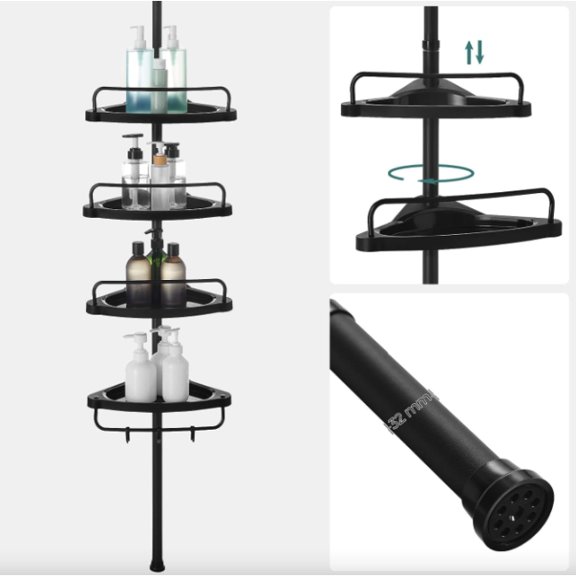 Угловая полка Leobert Siri телескопическая для ванной комнаты
