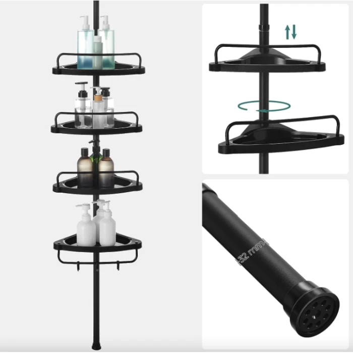 Угловая полка Leobert Siri телескопическая для ванной комнаты