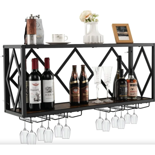 Настенная винная стойка Costway Asti в стиле Loft