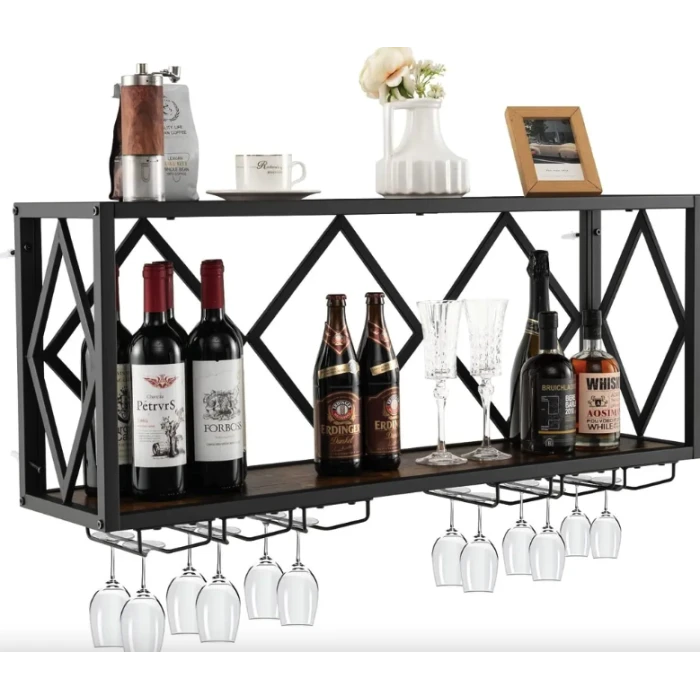 Настенная винная стойка Costway Asti в стиле Loft