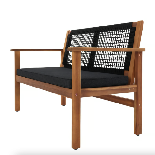 Садовая скамейка Di Volio Teracina со спинкой черный