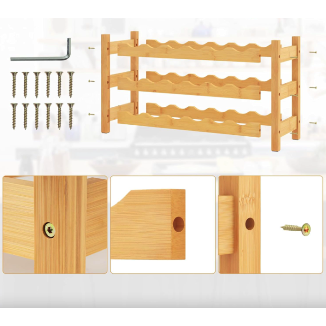 Винная стойка Costway Wenko настольная на 18 бутылок