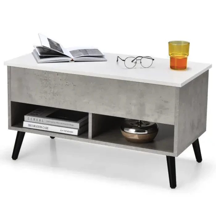 Стіл трансформер Costway Lagom в стилі Loft сірий