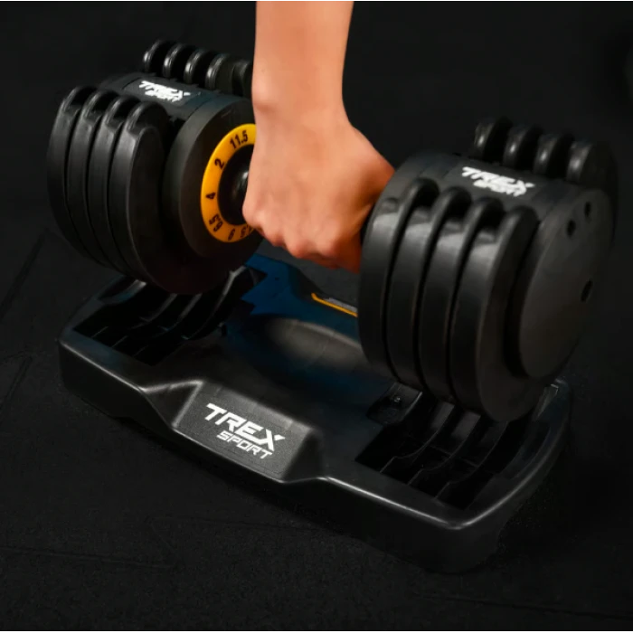 Гантель розбірна регульована Trex Sport 2-11,5кг чорний