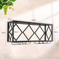 Настенная винная стойка Costway Asti в стиле Loft